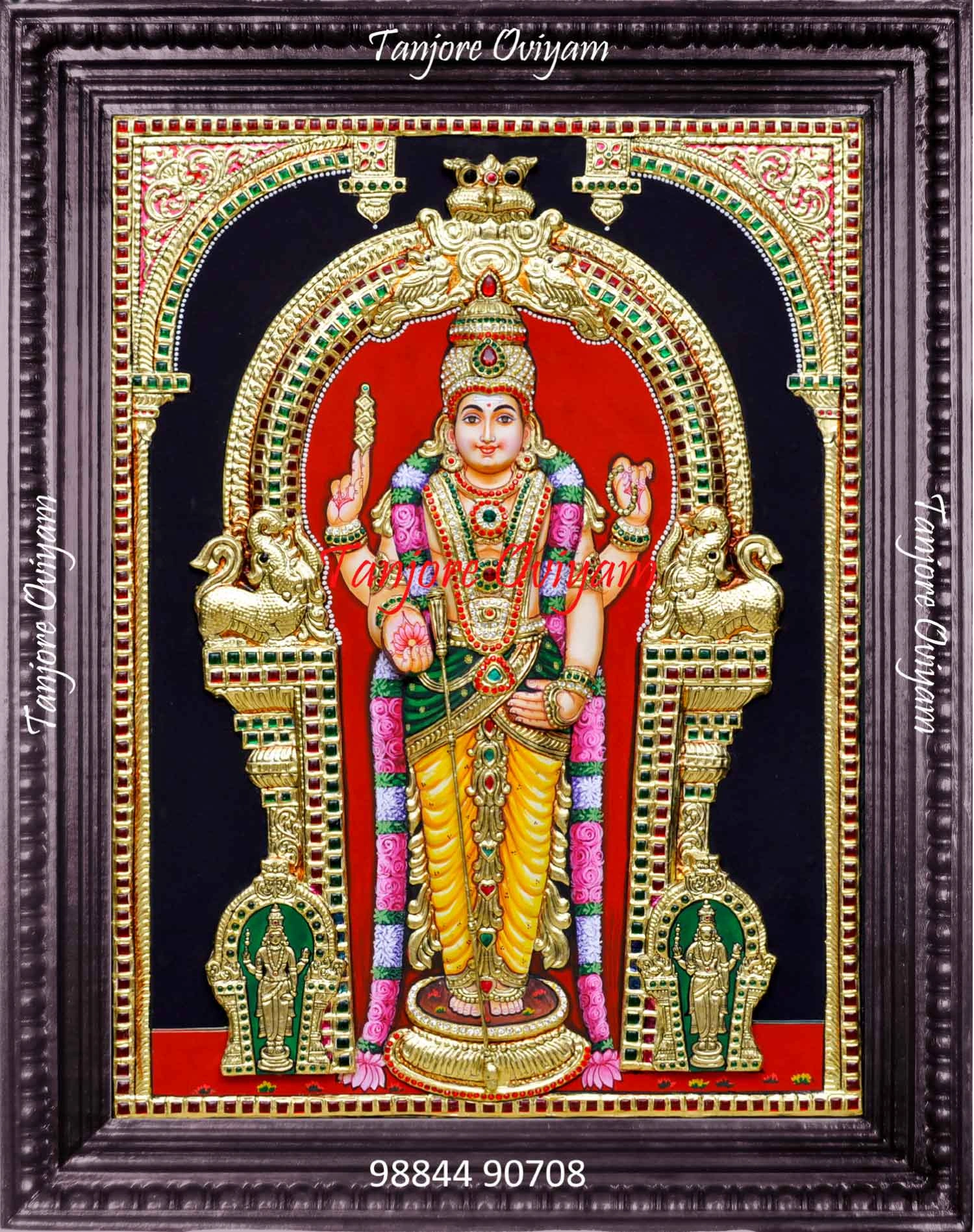embossing Thiruchendur Murugan Painting